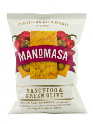 Manomasa Manchego sajtos és zöld olívás chips 40gr