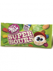Jelly Bean Szuper savanyú cukorka tasak 50 gr